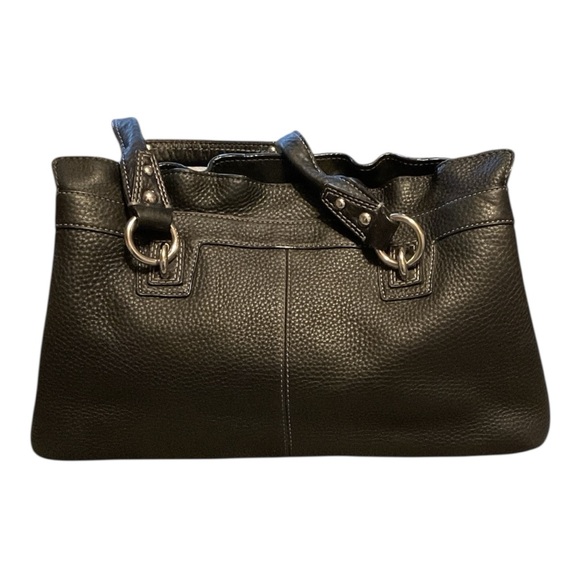 Coach Penelope Black Pebbled Leather Sachel Tote, size is medium - Picture 4 of 8